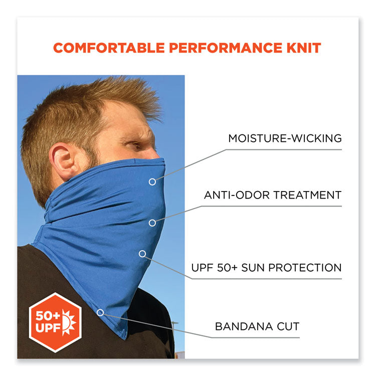Chill-Its 6483 Cooling Neck Gaiter Bandana Pocket, Polyester/Spandex, Small/Medium, Blue