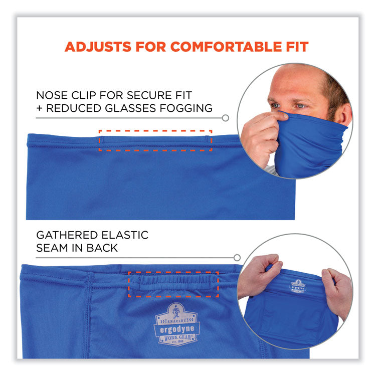 Chill-Its 6483 Cooling Neck Gaiter Bandana Pocket, Polyester/Spandex, Small/Medium, Blue