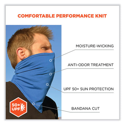 Chill-Its 6483 Cooling Neck Gaiter Bandana Pocket, Polyester/Spandex, Large/X-Large, Blue