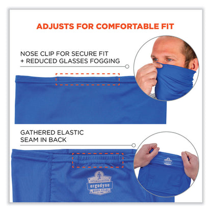 Chill-Its 6483 Cooling Neck Gaiter Bandana Pocket, Polyester/Spandex, Large/X-Large, Blue
