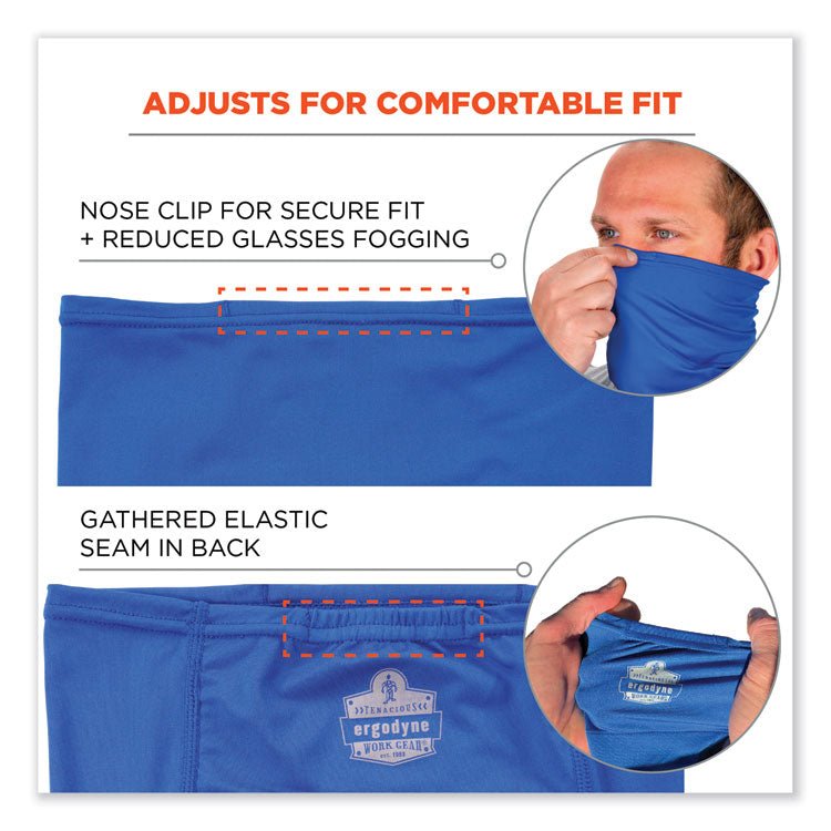 Chill-Its 6482 Cooling Neck Gaiter Bandana Pocket Kit, Polyester/Spandex, Small/Medium, Blue