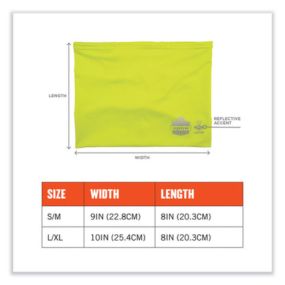 Chill-Its 6489 2-Layer Cooling Performance Knit Multi-Band, Polyester/Spandex, Small/Medium, Hi-Vis Lime
