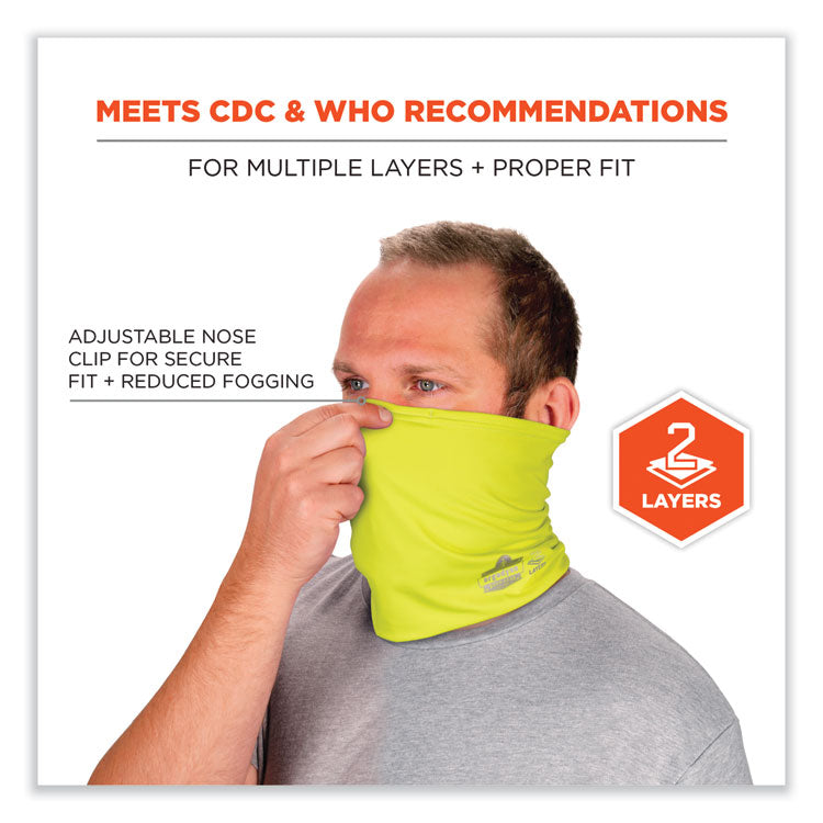 Chill-Its 6489 2-Layer Cooling Performance Knit Multi-Band, Polyester/Spandex, Large/X-Large, Hi-Vis Lime