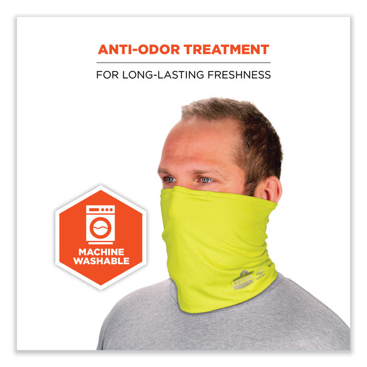 Chill-Its 6489 2-Layer Cooling Performance Knit Multi-Band, Polyester/Spandex, Large/X-Large, Hi-Vis Lime
