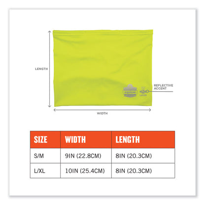 Chill-Its 6489 2-Layer Cooling Performance Knit Multi-Band, Polyester/Spandex, Large/X-Large, Hi-Vis Lime