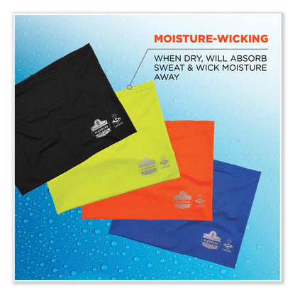 Chill-Its 6489 2-Layer Cooling Performance Knit Multi-Band, Polyester/Spandex, Small/Medium, Hi-Vis Orange