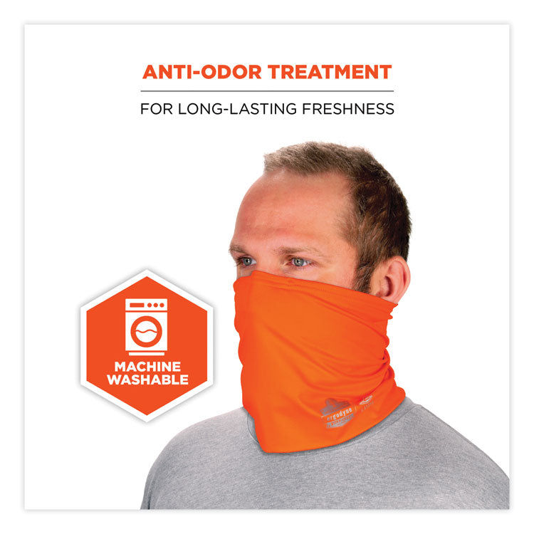 Chill-Its 6489 2-Layer Cooling Performance Knit Multi-Band, Polyester/Spandex, Large/X-Large, Hi-Vis Orange