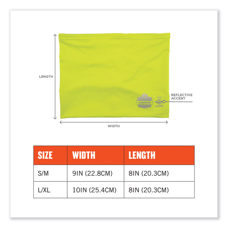 Chill-Its 6489 2-Layer Cooling Performance Knit Multi-Band, Polyester/Spandex, 2X-Large/3X-Large, Hi-Vis Lime