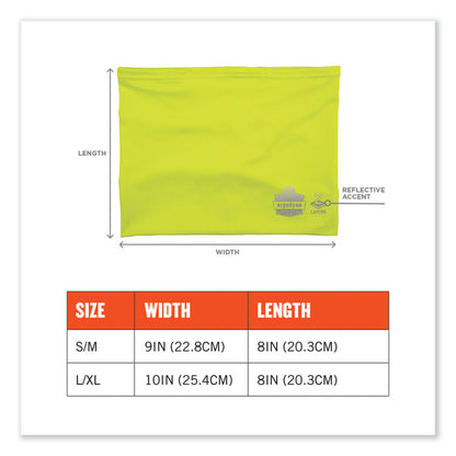 Chill-Its 6489 2-Layer Cooling Performance Knit Multi-Band, Polyester/Spandex, 2X-Large/3X-Large, Hi-Vis Lime