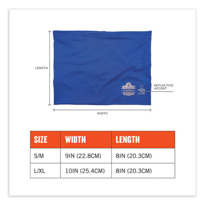 Chill-Its 6489 2-Layer Cooling Performance Knit Multi-Band, Polyester/Spandex, 2X-Large/3X-Large, Blue