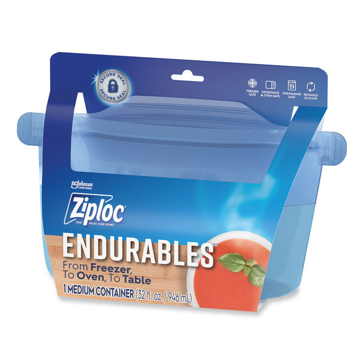 Endurables Resusable Silicone Container, 4 Cups, 5.4 x 4.5 x 8.4, Clear, 3/Carton
