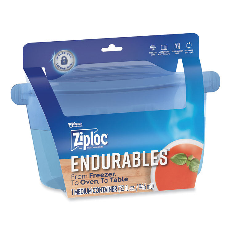 Endurables Resusable Silicone Container, 4 Cups, 5.4 x 4.5 x 8.4, Clear, 3/Carton