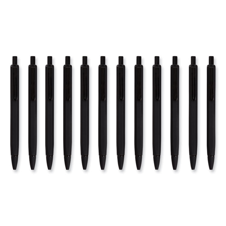 Cambria Soft Touch Mechanical Pencil, 0.7 mm, HB (#2), Black Lead, Black Barrel, 12/Pack