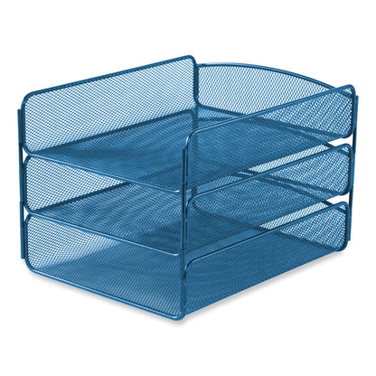 Onyx Triple Tray, 3 Sections, Letter Size Files, 9.25 x 11.75 x 8, Blue