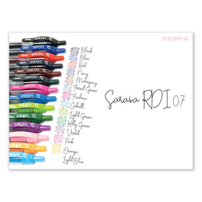 Sarasa Dry Gel X20 Gel Pen, Retractable, Medium 0.7 mm, Assorted Ink and Barrel Colors, 14/Pack