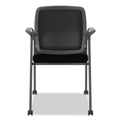 Nucleus Series Recharge Guest Chair, Supports Up to 300 lb, 17.62" Seat Height, Black Seat/Back, Black Base