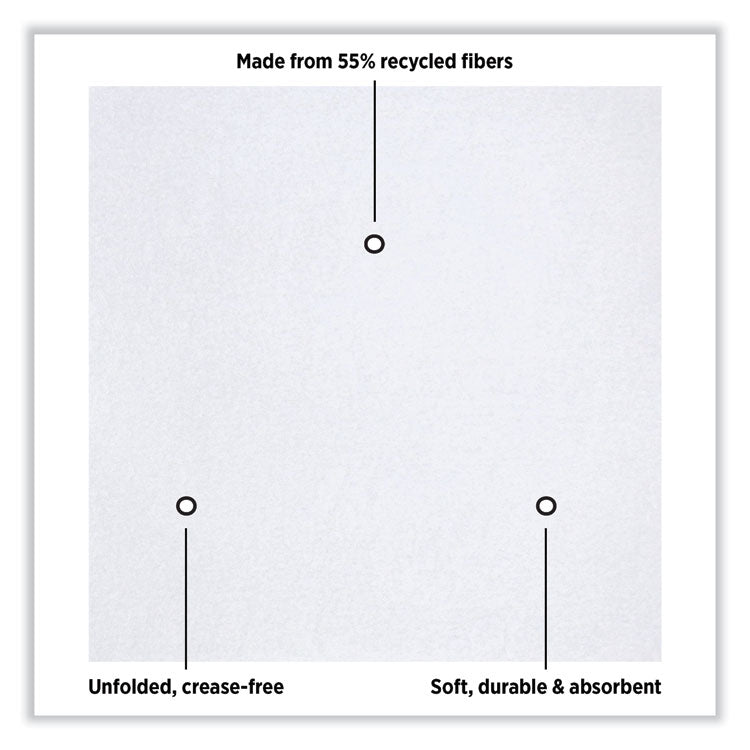 Linen-Like Natural Flat Pack Napkin, 16 x 16, White, 1,200/Carton