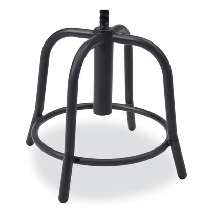 6800 Series Height Adjustable Metal Seat Swivel Stool, Supports Up to 300 lb, 18" to 24" Seat Height, Black Seat/Base