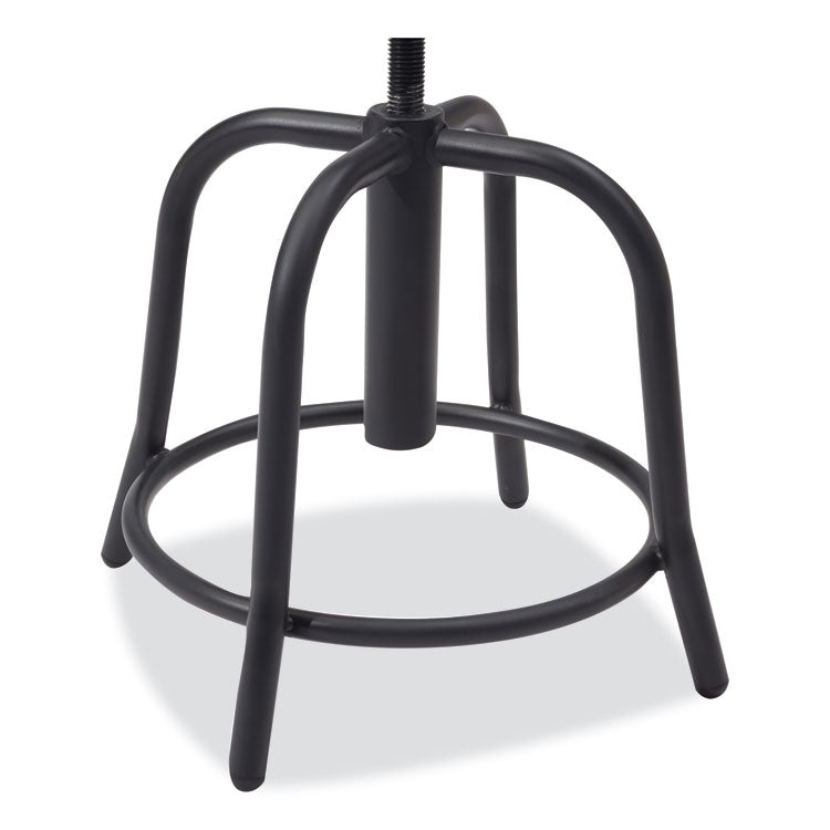 6800 Series Height Adjustable Wood Seat Swivel Stool, Supports Up to 300 lb, 19" to 25" Seat Height, Maple Seat/Black Base