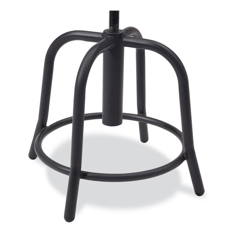 6800 Series Height Adjustable Metal Seat Stool, Supports Up to 300 lb, 18" to 24" Seat Height, Burgundy Seat, Black Base