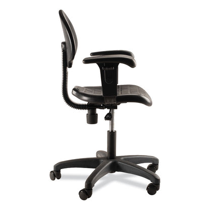 6700 Series Polyurethane Adjustable Height Task Chair with Arms, Supports 300 lb, 16" to 21" Seat Height, Black Seat/Base