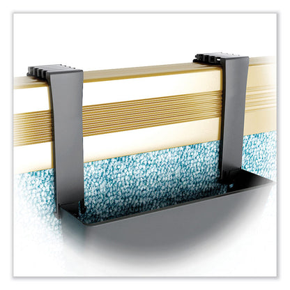 Two Break-Resistant Plastic Partition Brackets, For 2.63 to 4.13 Wide Partition Walls, Black, 2/Pack