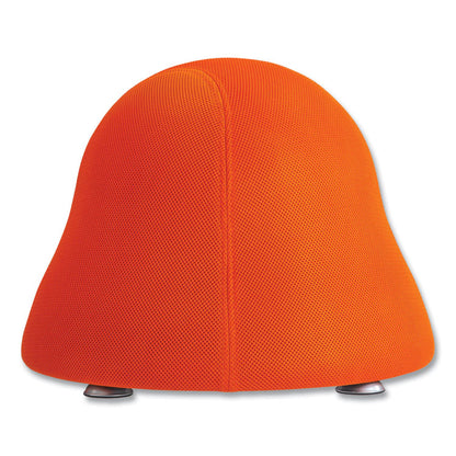 Runtz Ball Chair, Backless, Supports Up to 250 lb, Orange Fabric Seat, Silver Base