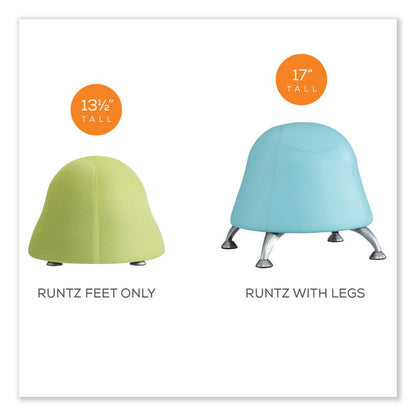 Runtz Ball Chair, Backless, Supports Up to 250 lb, Blue Fabric Seat, Silver Base