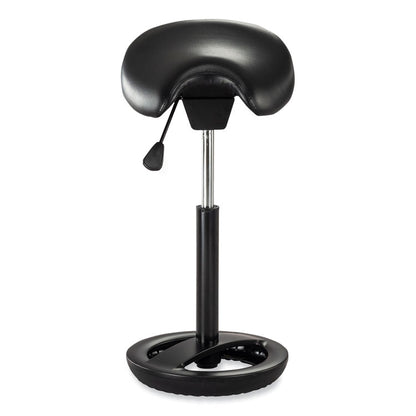 Twixt Extended-Height Saddle Seat Stool, Backless, Supports Up to 300 lb, 22.9" to 32.7" Seat Height, Black Seat