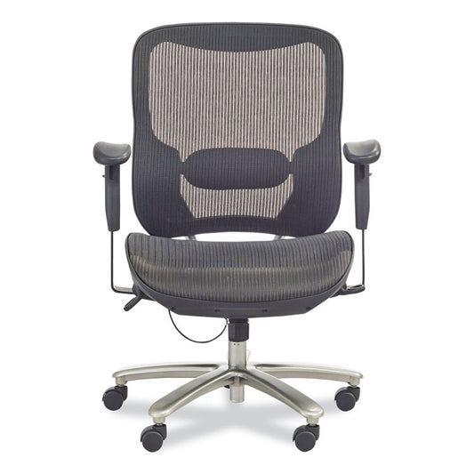 Lineage Big and Tall All-Mesh Task Chair, Supports Up to 400 lb, 19.5" to 23.25" Seat Height, Black Seat, Chrome Base