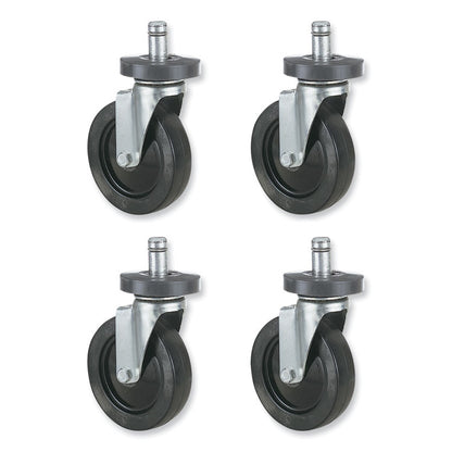 Caster Kit for Safco Task Master Industrial Shelving Units, Black, 4/Set (2 Locking)
