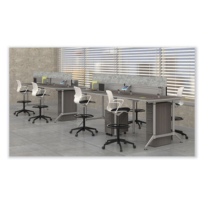 Shell Extended-Height Chair, Supports Up to 275 lb, 22" to 32" Seat Height, Black/White Seat, White Back, Black Base