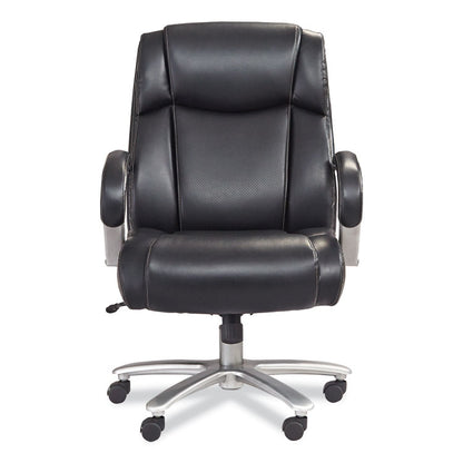 Lineage Big and Tall Mid Back Task Chair 28" Back, Supports Up to 400 lb, 21.5" - 25.25" Seat Height, Black Seat, Chrome Base