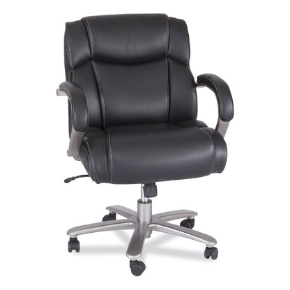 Lineage Big and Tall Mid Back Task Chair 24.5" Back, Supports 350 lb, 19.5" to 23.25" Seat Height, Black Seat, Chrome Base