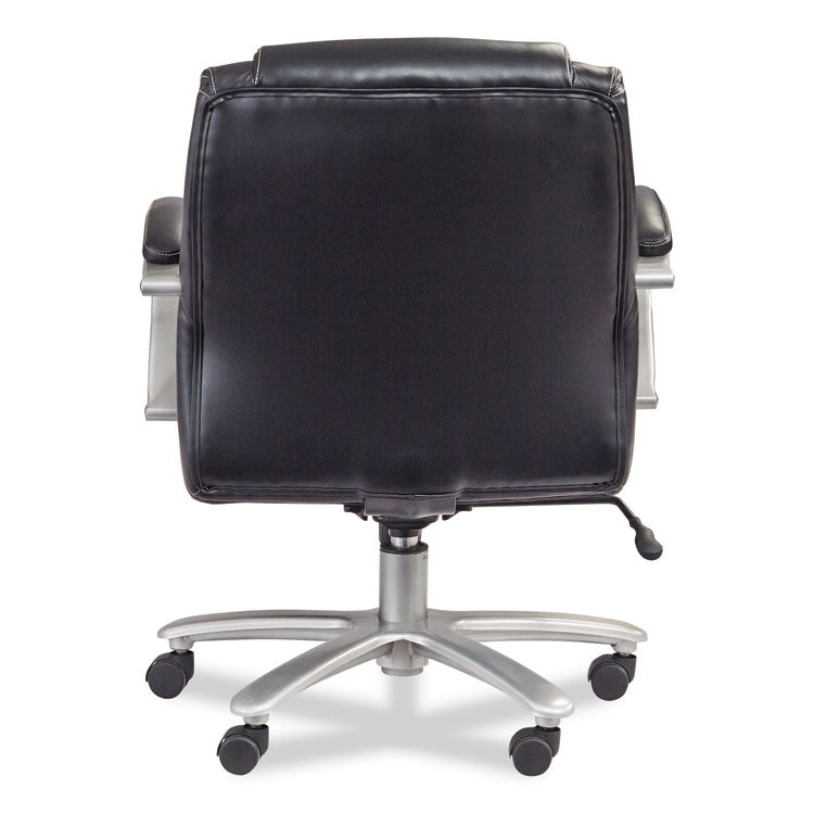 Lineage Big and Tall Mid Back Task Chair 24.5" Back, Supports 350 lb, 19.5" to 23.25" Seat Height, Black Seat, Chrome Base
