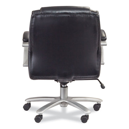 Lineage Big and Tall Mid Back Task Chair 24.5" Back, Supports 350 lb, 19.5" to 23.25" Seat Height, Black Seat, Chrome Base