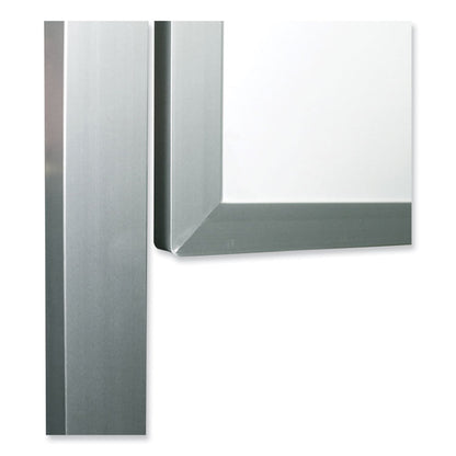 Reversible Magnetic Porcelain Whiteboard with Aluminum Frame, 101.25" x 78.25", White Surface, Satin Aluminum Frame