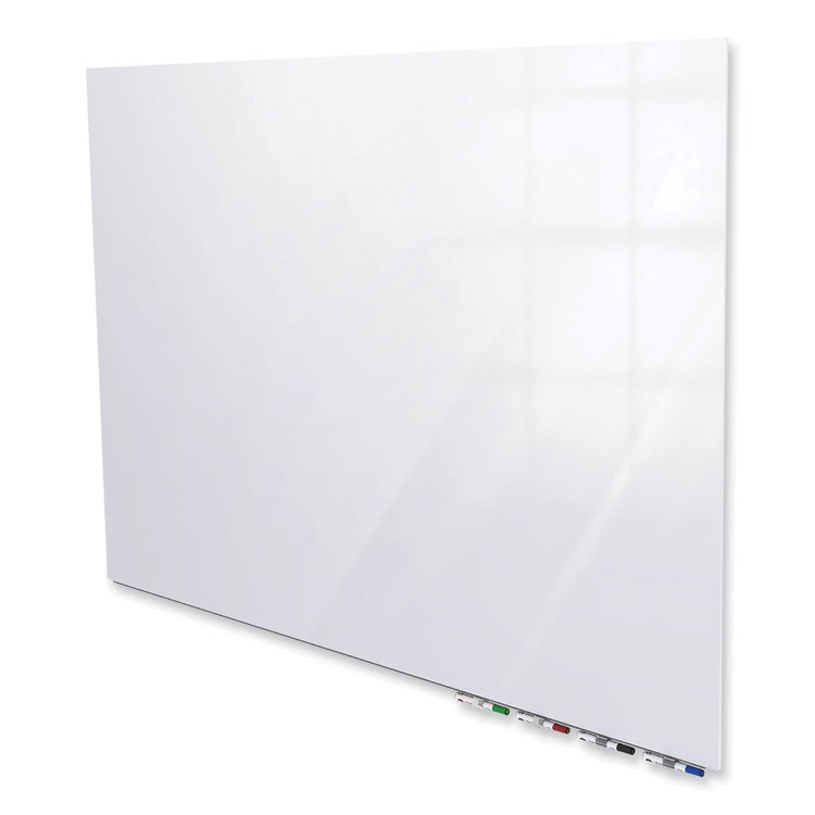 Aria Low-Profile Frameless Magnetic Glassboard, 36" x 24", White Surface