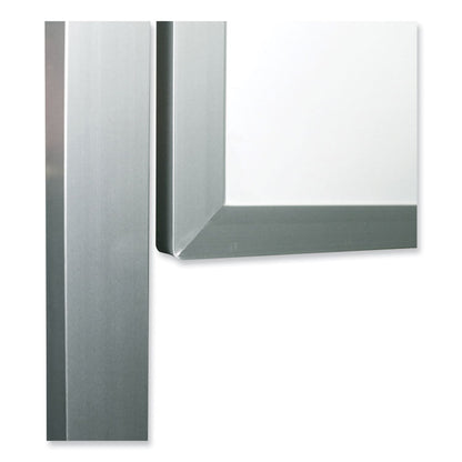 Reversible Magnetic Porcelain Whiteboard with Aluminum Frame, 53.25" x 72.25", White Surface, Satin Aluminum Frame