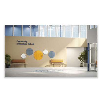 Coda Low Profile Circular Magnetic Glassboard, 36" x 36", White Surface