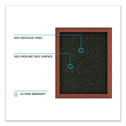 Aluminum-Frame Recycled Rubber Bulletin Boards, 60.5" x 36.5", Confetti Surface, Satin Aluminum Frame