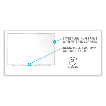 Non-Magnetic Whiteboard with Aluminum Frame, 72.63" x 48.47", White Surface, Satin Aluminum Frame