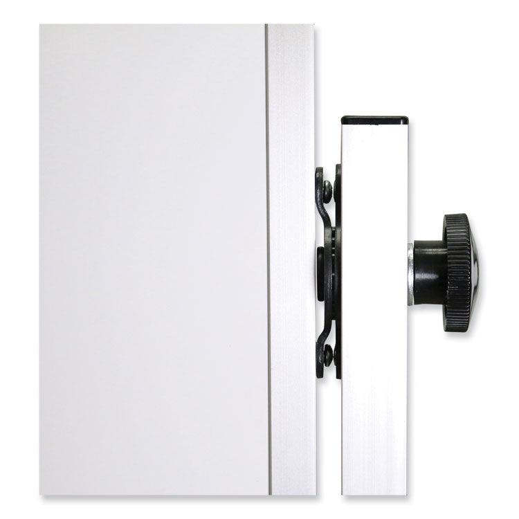 Reversible Magnetic Porcelain Whiteboard with Aluminum Frame, 101.25" x 78.25", White Surface, Satin Aluminum Frame