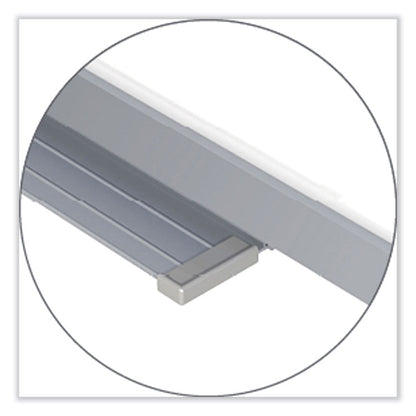 In/Out Magnetic Whiteboard, Personnel In/Out Tracking Chart, 96.5" x 48.5", White/Gray Surface, Satin Aluminum Frame