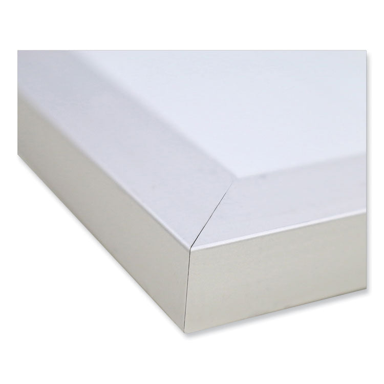 Magnetic Porcelain Whiteboard with Aluminum Frame, 120.5" x 48.5", White Surface, Satin Aluminum Frame