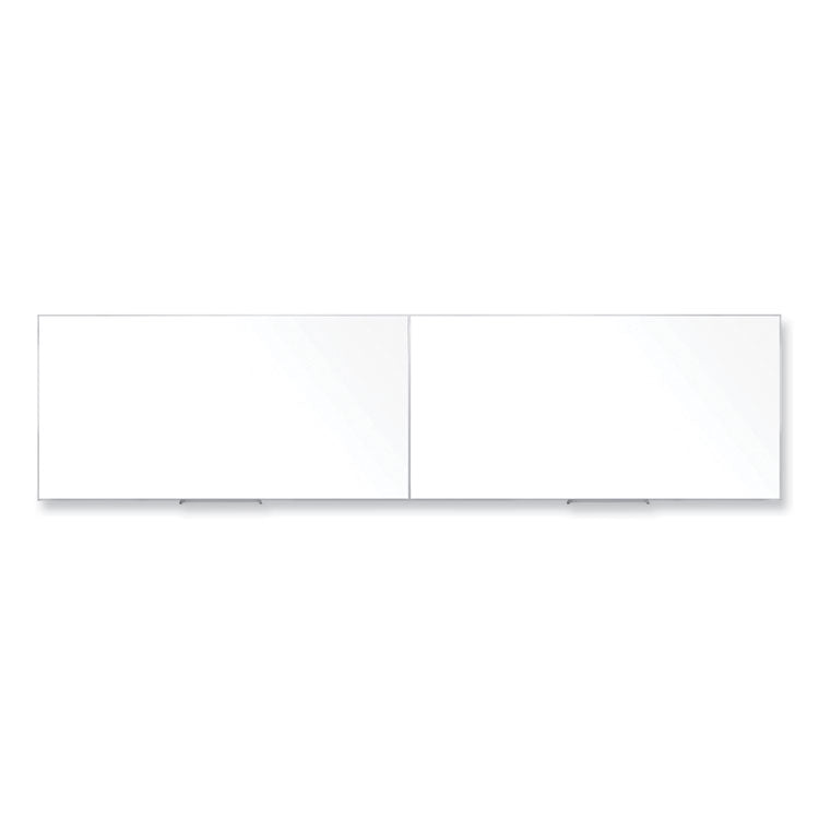 Magnetic Porcelain Whiteboard with Aluminum Frame, 193" x 48.5", White Surface, Satin Aluminum Frame