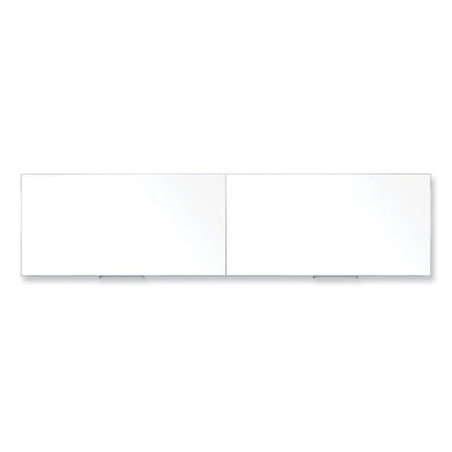 Magnetic Porcelain Whiteboard with Aluminum Frame, 193" x 48.5", White Surface, Satin Aluminum Frame