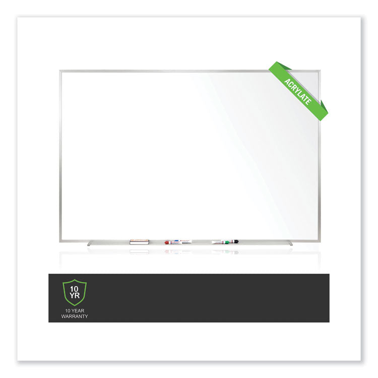 Non-Magnetic Whiteboard with Aluminum Frame, 72.63" x 48.47", White Surface, Satin Aluminum Frame
