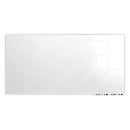 Aria Low-Profile Frameless Magnetic Glassboard, 72" x 48", White Surface