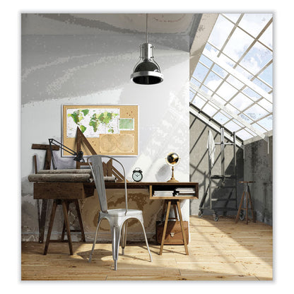 Aluminum-Frame Natural Corkboard, 60.5" x 48.5", Tan Surface, Satin Aluminum Frame